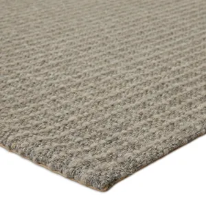 Bombay Tane Natural Solid Gray Area Rug (2'X3')