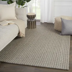 Bombay Tane Natural Solid Gray Area Rug (2'X3')