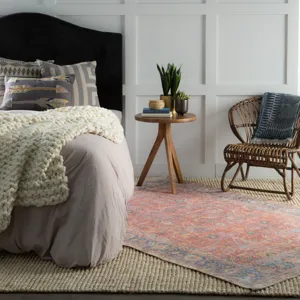 Boheme Avonlea Oriental Blue/ Orange Area Rug (4'X6')