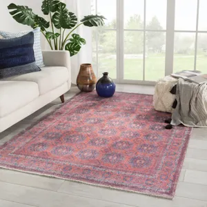 Boheme Shelta Oriental Blue/ Red Area Rug (4'X6')