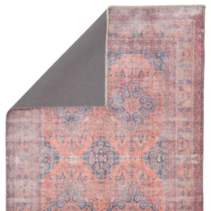 Boheme Menowin Medallion Blue/ Orange Area Rug (4'X6')