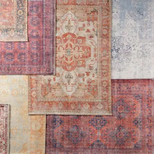 Boheme Menowin Medallion Blue/ Orange Area Rug (4'X6')