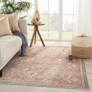 Boheme Thistle Oriental Orange/ Cream Area Rug (4'X6')