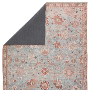 Boheme Poppy Oriental Light Blue/ Orange Area Rug (4'X6')