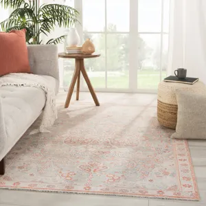 Boheme Fay Medallion Orange/ Light Blue Area Rug (4'X6')