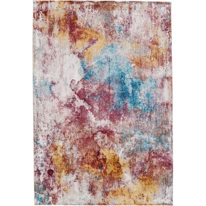 Borealis Vibe by  Comet Abstract Multicolor/ Red Area Rug