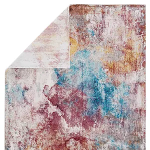 Borealis Vibe by  Comet Abstract Multicolor/ Red Area Rug (10'X14')