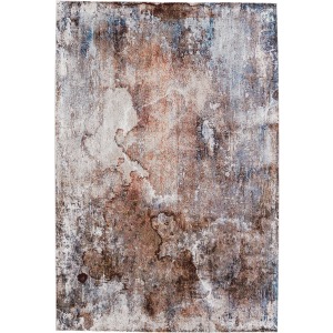 Borealis Vibe by  Comet Abstract Brown/ Blue Area Rug