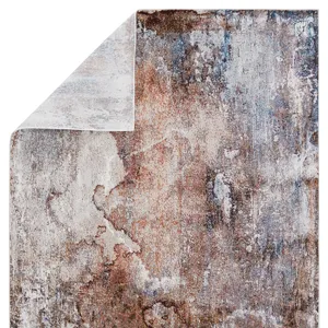 Borealis Vibe by  Comet Abstract Brown/ Blue Area Rug (8'X10')