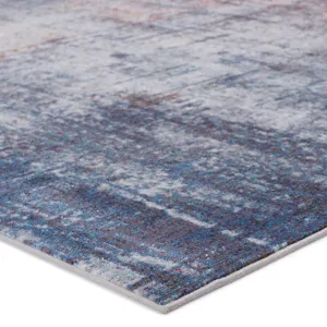 Borealis Vibe by  Donati Abstract Blue/ Orange Runner Rug (3'X8')