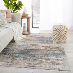 Borealis Vibe by  Janus Abstract Multicolor/ White Runner Rug (3'X8')