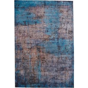 Borealis Vibe by  Hoku Abstract Blue/ Brown Area Rug