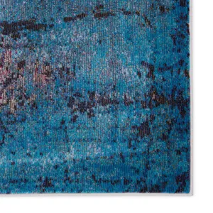 Borealis Vibe by  Hoku Abstract Blue/ Brown Area Rug (8'X10')