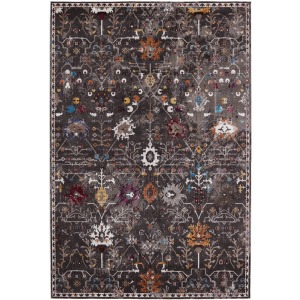 Borealis Vibe by  Zaniah Trellis Black/ Multicolor Area Rug