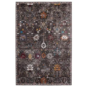 Borealis Vibe by  Zaniah Trellis Black/ Multicolor Area Rug (10'X14')