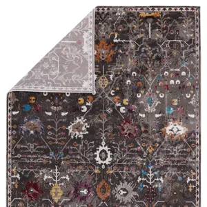 Borealis Vibe by  Zaniah Trellis Black/ Multicolor Area Rug (10'X14')