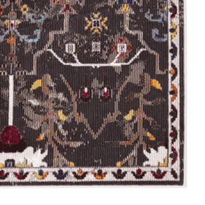 Borealis Vibe by  Zaniah Trellis Black/ Multicolor Area Rug (10'X14')