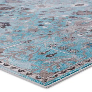 Borealis Vibe by  Zaniah Trellis Light Blue/ Gray Area Rug (10'X14')