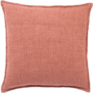 Burbank Blanche Solid Red Poly Throw Pillow 22 inch