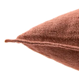 Burbank Blanche Solid Red Poly Throw Pillow 22 inch
