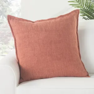 Burbank Blanche Solid Red Poly Throw Pillow 22 inch