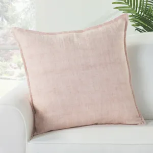 Burbank Blanche Solid Light Pink Down Throw Pillow 22 inch