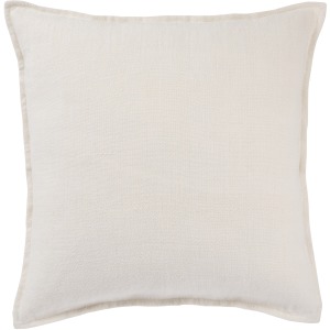 Burbank Blanche Solid Ivory Poly Throw Pillow 22 inch