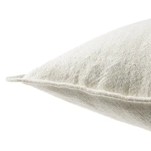 Burbank Blanche Solid Ivory Poly Throw Pillow 22 inch