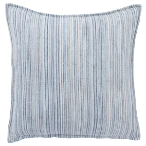 Burbank Taye Stripe Blue/ White Poly Throw Pillow 22 inch