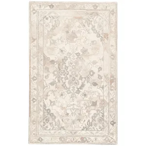 Bristol Arabia Handmade Floral White/ Gray Area Rug (8'X10')
