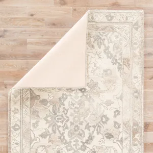 Bristol Arabia Handmade Floral White/ Gray Area Rug (8'X10')