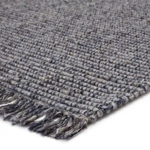 Breathe Easy Caraway Handwoven Solid Blue/ Gray Area Rug (9'X12')