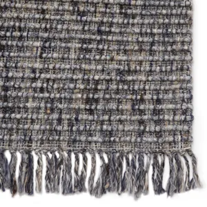 Breathe Easy Caraway Handwoven Solid Blue/ Gray Area Rug (9'X12')