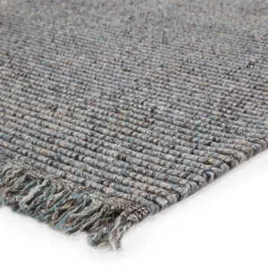Breathe Easy Caraway Handwoven Solid Gray/ Blue Area Rug (9'X12')