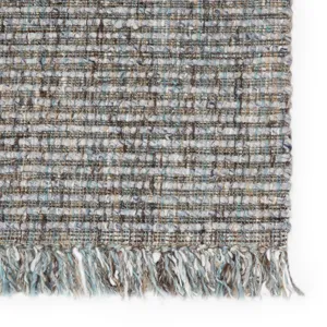 Breathe Easy Caraway Handwoven Solid Gray/ Blue Area Rug (9'X12')