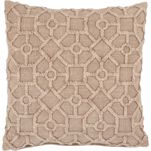 Boxwood Vibe by  Espanola Gray Trellis Polyester Throw Pillow 18 inch