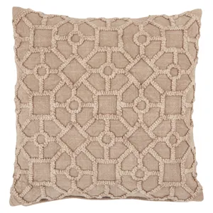 Boxwood Vibe by  Espanola Gray Trellis Polyester Throw Pillow 18 inch