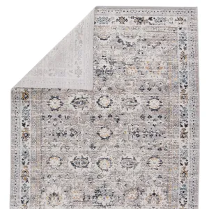 Byzantine Vibe by  Herena Oriental Gray/ Dark Blue Area Rug (9'6"X13')