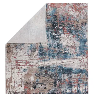 Byzantine Vibe by  Casiane Abstract Red/ Blue Runner Rug (2'6"X8')