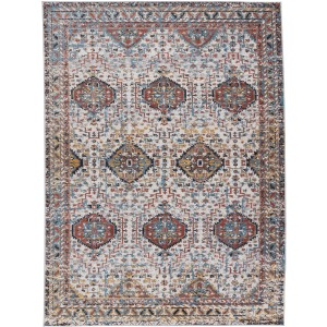 Byzantine Vibe by  Gordiana Medallion Multicolor/ White Area Rug