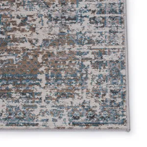 Byzantine Vibe by  Anastasia Medallion Gray/ Blue Area Rug (9'6"X13')