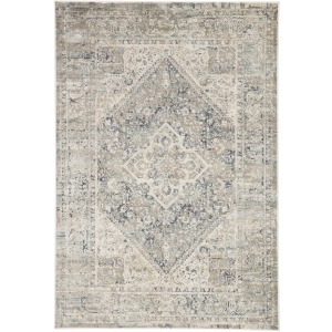 Caicos Kiev Medallion Gray/ Ivory Area Rug