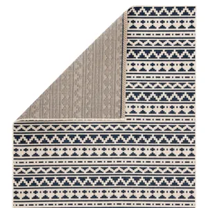 Catamaran Killick Indoor/ Outdoor Tribal Blue/ Ivory Area Rug (7'10"X10'10")