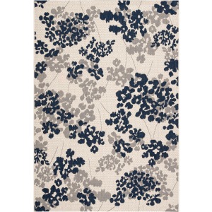 Catamaran Mariner Indoor/ Outdoor Floral Blue/ Gray Area Rug