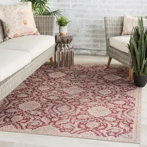 Chateau Sire Indoor/ Outdoor Oriental Red/ Gray Area Rug (8'X10')