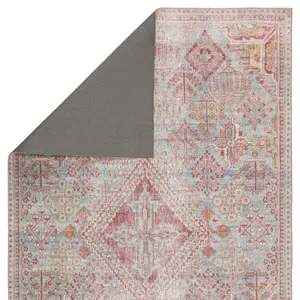 Chateau Kendrick Indoor/ Outdoor Medallion Sky Blue/ Pink Area Rug (8'X10')