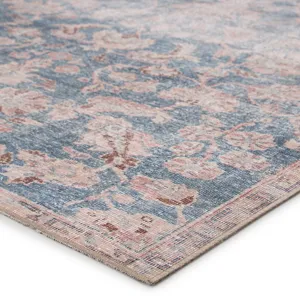 Chateau Bardia Indoor/ Outdoor Oriental Blue/ Light Pink Area Rug (8'X10')