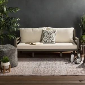 Chateau Atkins Indoor/ Outdoor Trellis Peach/ Blue Area Rug (8'X10')