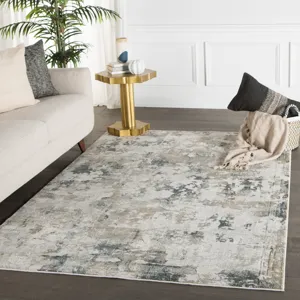 Cirque Lynne Abstract White/ Gray Area Rug (10'X14')