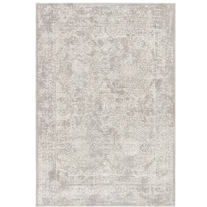 Cirque Lianna Abstract Gray/ White Runner Rug (3'X12')